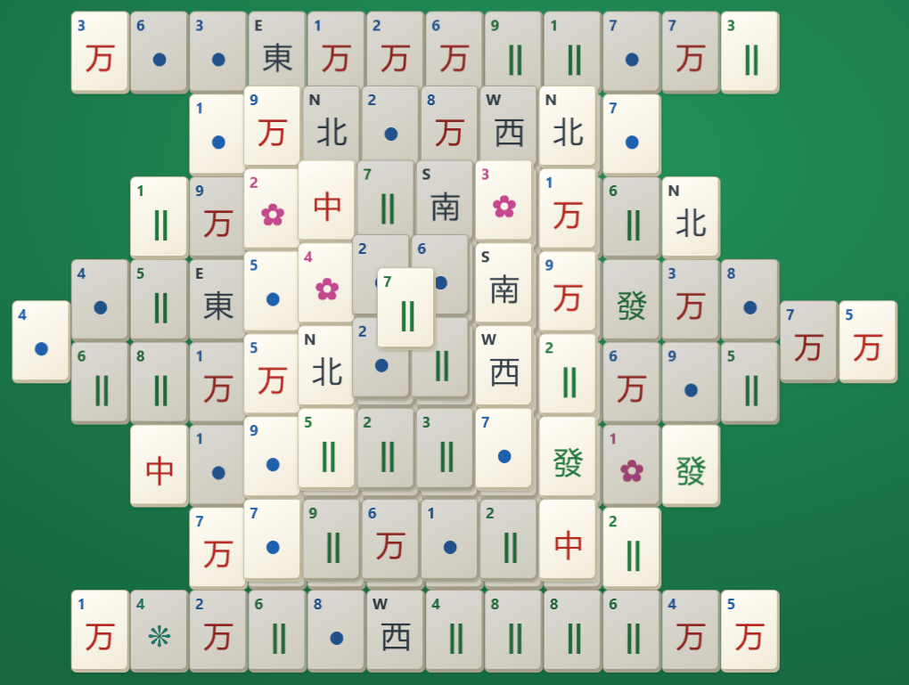 Käynnissä oleva Mahjong-pasianssi-peli